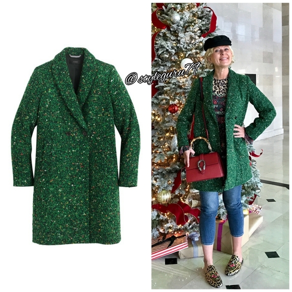 Nwt J Crew Daphne Green Coat In Italian 